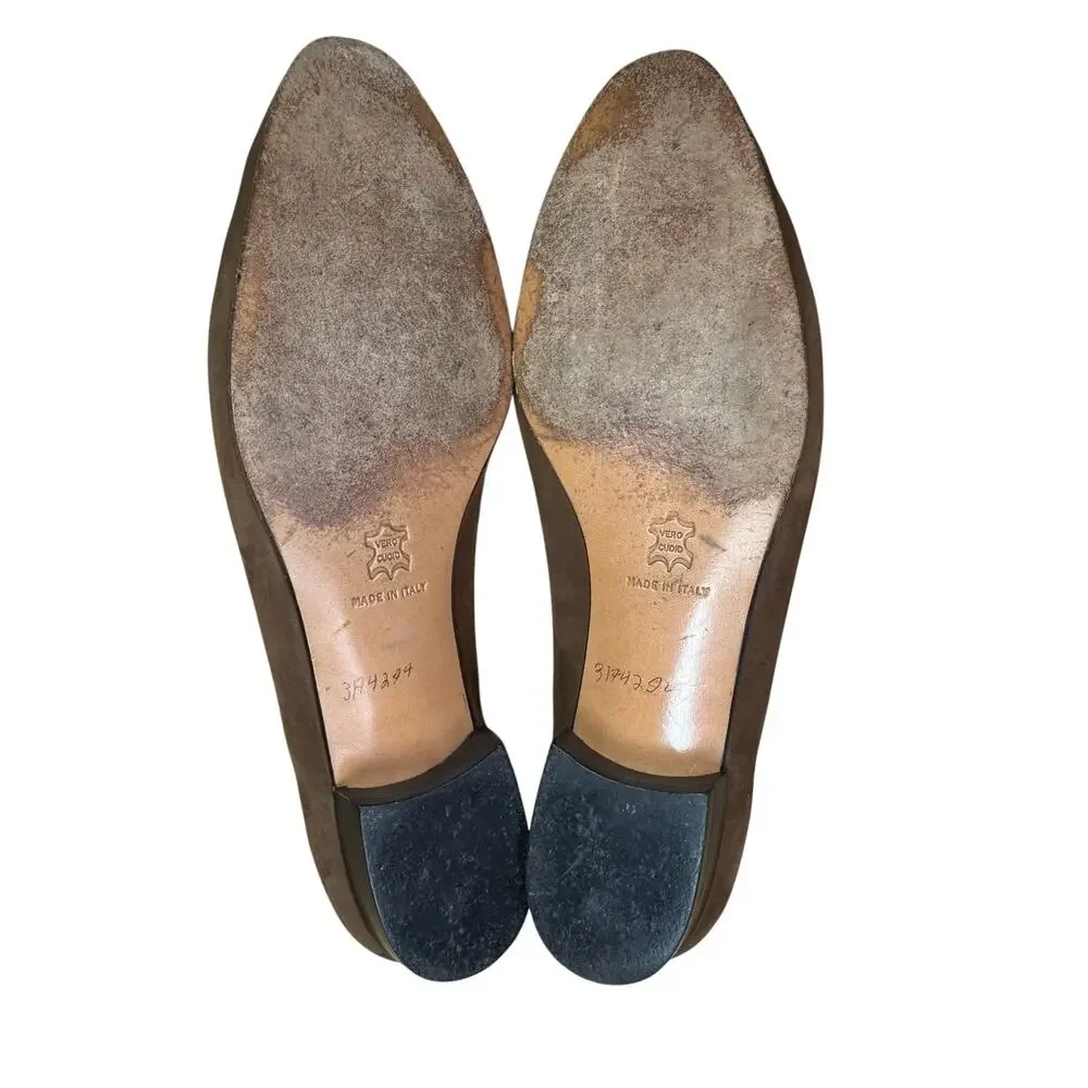 Vintage Salvatore Ferragamo Boutique Bow Loafers Womens 6.5 Brown Suede Flats